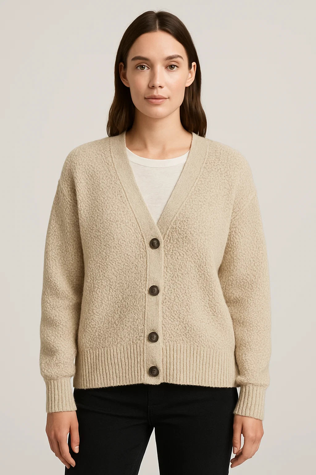 Noa - Textured V-Neck Cardigan